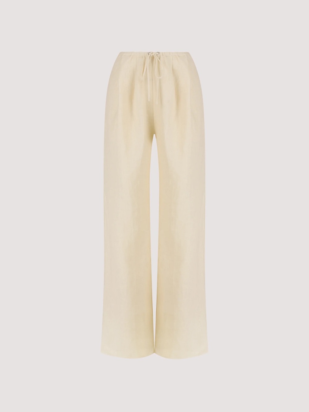 DISSH Cream Wide-Leg Drawstring Trousers